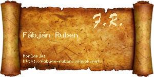 Fábján Ruben névjegykártya